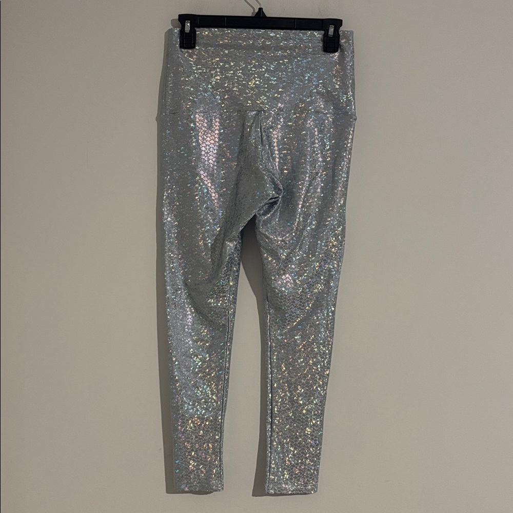 Emily Hsu Designs Silver Holographic High-Waist Leggings - Picture 7 of 12